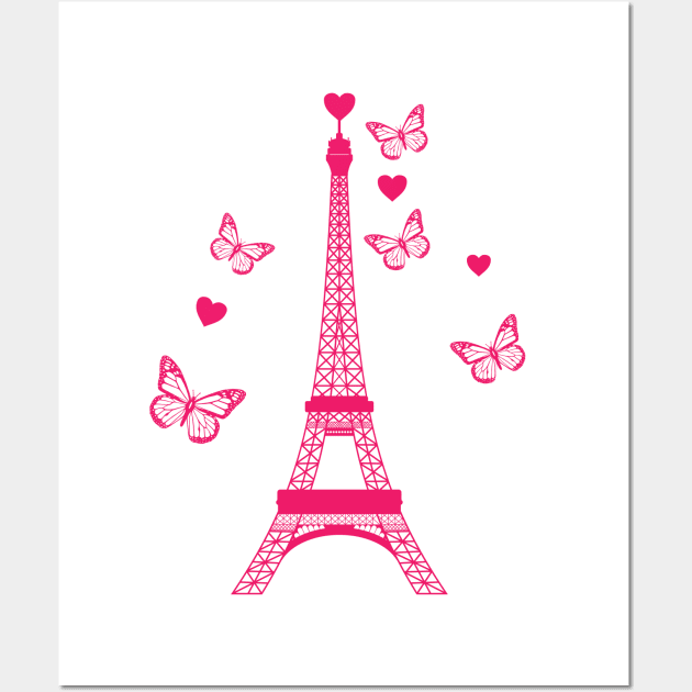 pink Eiffel tower Wall Art by shimodesign